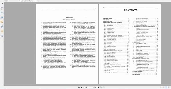 Kubota Tractor B6000 Tractor Service Operators Manual 2