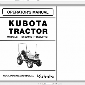 Kubota Tractor B6200 7200 Tractor Operators Manual 1