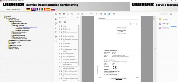 Liebherr Lidos COT LBH LFR LHB LWE LWT Online EPC Service Document Updated 09.2021 DVD 14