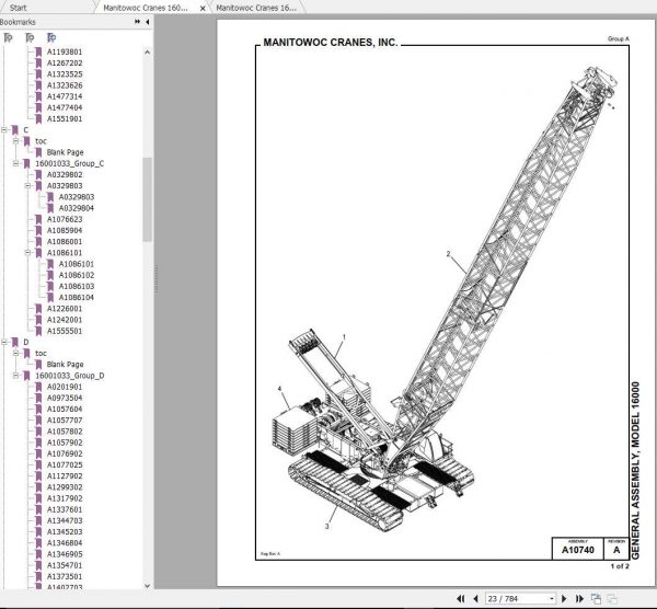 Manitowoc Cranes 16000 16001033 16001047 Spare Parts Catalog 2