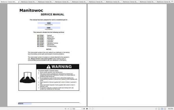 Manitowoc Cranes 3000 Spare Parts Manual PDF 1