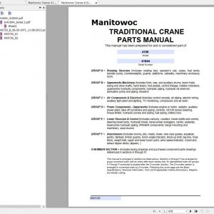 Manitowoc Cranes 4100 41577 41644 Spare Parts Catalog 1