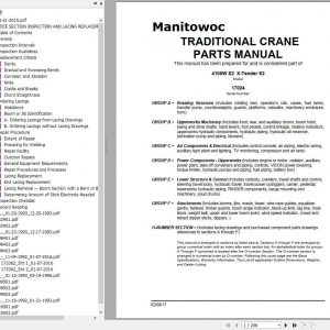 Manitowoc Cranes 4100W S2 X TENDER S2 17024 2 10 17 Parts Manual 1
