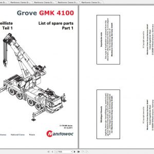 Manitowoc Cranes Grove GMK 4100 3179605 20111201 Spare Parts Catalog 1
