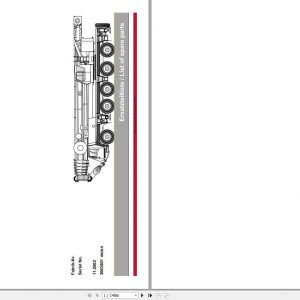 Manitowoc Cranes Grove GMK 5200 3063801 20021101 Spare Parts Catalog 1