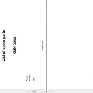 Manitowoc Cranes KMK 3050 3003030 19950301 Spare Parts Catalog 1