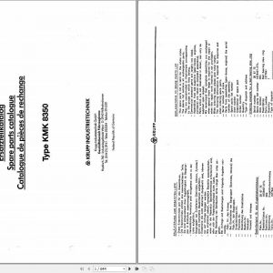 Manitowoc Cranes KMK 8350 70 469 007 EN 19880701 Spare Parts Manual PDF 1