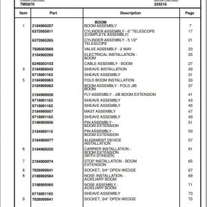 Manitowoc Cranes PM 220216 TMS870 000 PARTS Spare Parts Manual PDF 1