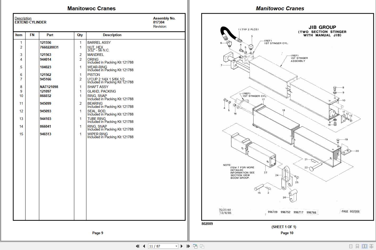 Manitowoc Cranes PM 22103 000 N55 Spare Parts Manual PDF 1