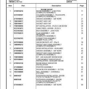Manitowoc Cranes PM 228938 000 TM500E 2 45 Ton Spare Parts Manual PDF 1