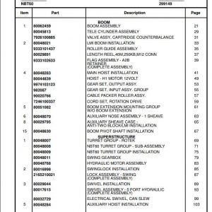 Manitowoc Cranes PM 299149 001 NBT60 Spare Parts Manual PDF 1
