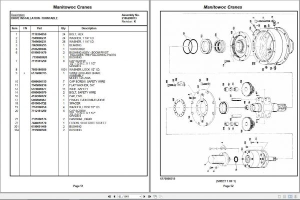 Manitowoc Cranes PM 49508 005 TMS865 Spare Parts Manual PDF 3