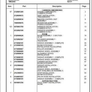 Manitowoc Cranes PM 82331 002 TMS250C Spare Parts Manual PDF 1