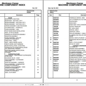 Manitowoc Cranes YB4411 Spare Parts Catalog 1