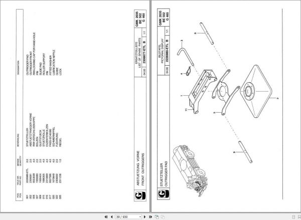 Manitowoc Grove Crane GMK 2035 3053108 20000901 Spare Parts Catalog 3