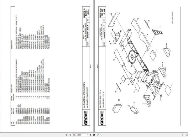 Manitowoc Grove Crane GMK 3050 1 3129653 20070201 Spare Parts Catalog 3
