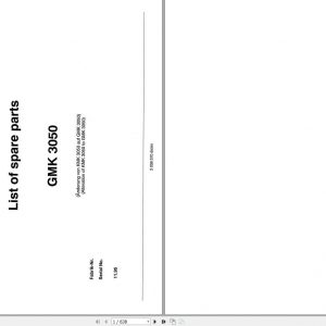 Manitowoc Grove Crane GMK 3050 3006570 19951101 Spare Parts Catalog 1