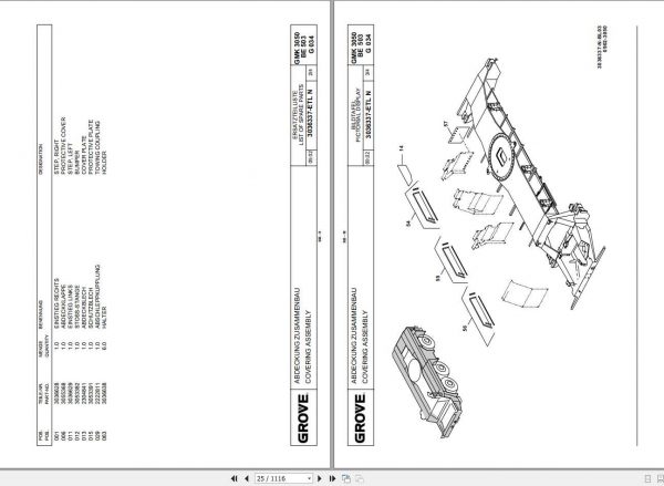 Manitowoc Grove Crane GMK 3050 3065695 20040701 Spare Parts Catalog 3