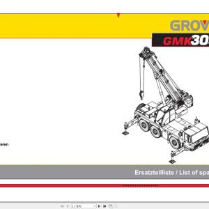 Manitowoc Grove Crane GMK 3055 3099827 20041001 Spare Parts Catalog 1