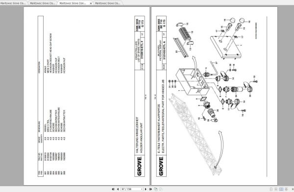 Manitowoc Grove Crane GMK 3055 3179574 20091201 Spare Parts Catalog 3