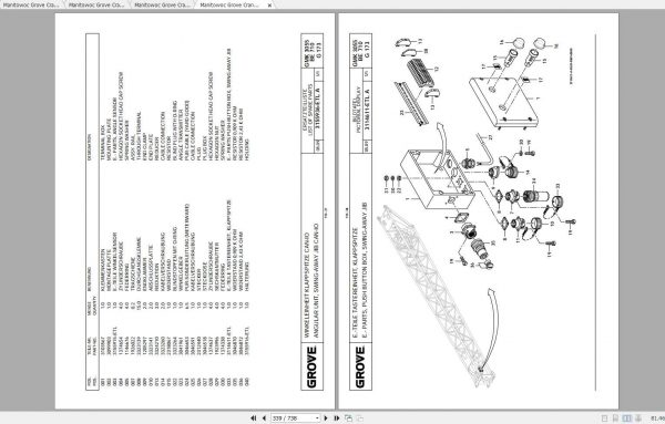 Manitowoc Grove Crane GMK 3055 3196979 20120201 Spare Parts Catalog 2