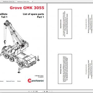 Manitowoc Grove Crane GMK 3055 3202005T 20120801 Spare Parts Catalog 1