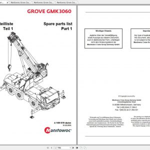 Manitowoc Grove Crane GMK 3060 4169619 20180201 Spare Parts Catalog 1