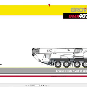 Manitowoc Grove Crane GMK 4075 3056716 20020201 Spare Parts Catalog 1