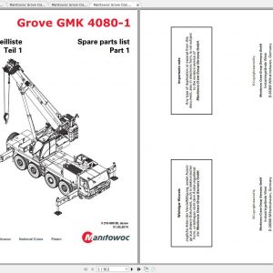 Manitowoc Grove Crane GMK 4080 1 3216680BL 20140901 Spare Parts Catalog 1