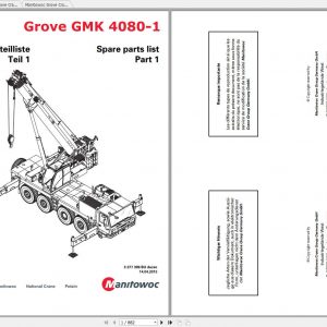 Manitowoc Grove Crane GMK 4080 1 3277399BU 20150414 Spare Parts Catalog 1