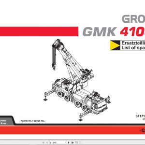 Manitowoc Grove Crane GMK 4100 3117109 20060901 Spare Parts Catalog 1