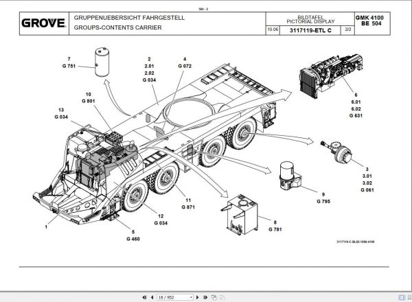 Manitowoc Grove Crane GMK 4100 3117109 20070101 Spare Parts Catalog 3