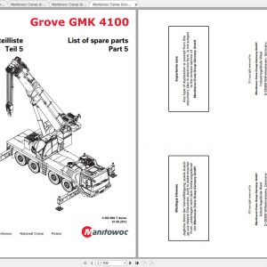 Manitowoc Grove Crane GMK 4100 3203856T 20120801 Spare Parts Catalog 1