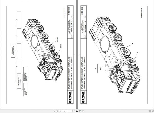 Manitowoc Grove Crane GMK 4100 L 3126351 20070301 Spare Parts Catalog 2