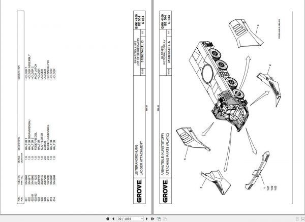 Manitowoc Grove Crane GMK 4100 L 3126351 20070301 Spare Parts Catalog 3