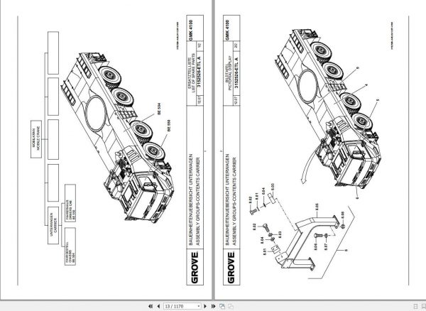 Manitowoc Grove Crane GMK 4100 L 3152525 20071101 Spare Parts Catalog 2