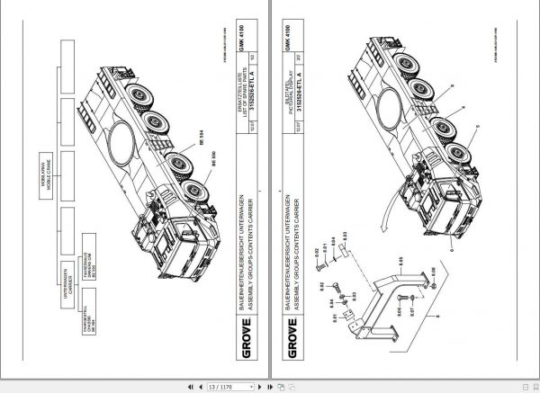 Manitowoc Grove Crane GMK 4100 L 3152525 20080601 Spare Parts Catalog 2