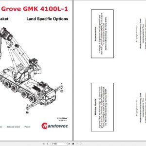Manitowoc Grove Crane GMK 4100L 1 3216701 20170601 Land Specific Options Spare Parts Catalog 1