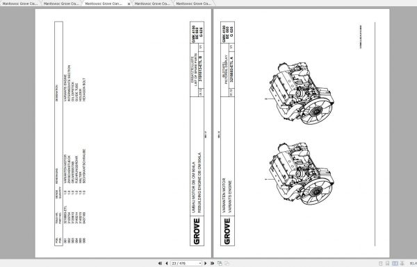 Manitowoc Grove Crane GMK 4100L 3202011BK 20121201 Spare Parts Catalog 2
