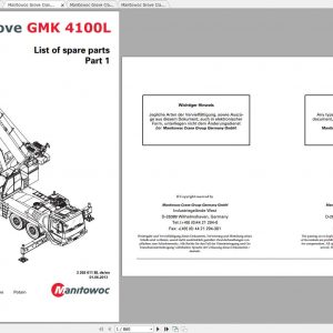 Manitowoc Grove Crane GMK 4100L 3202011BL 20130601 Spare Parts Catalog PDF 1