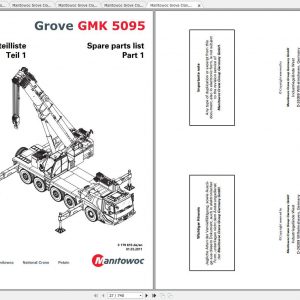 Manitowoc Grove Crane GMK 5095 3179615 20110301 Spare Parts Catalog 1