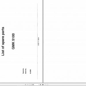 Manitowoc Grove Crane GMK 5100 3053111 20000401 Spare Parts Catalog 1