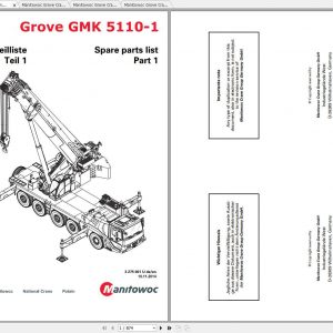 Manitowoc Grove Crane GMK 5110 1 3275001U 20141115 Spare Parts Catalog 1