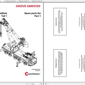 Manitowoc Grove Crane GMK 5150 4206948B4 20170801 Spare Parts Catalog 1