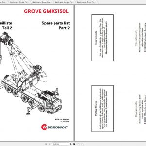 Manitowoc Grove Crane GMK 5150L 4238330B 20180101 Spare Parts Catalog 1