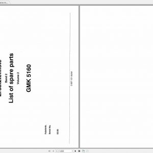 Manitowoc Grove Crane GMK 5160 3007151 19990301 Spare Parts Catalog 1