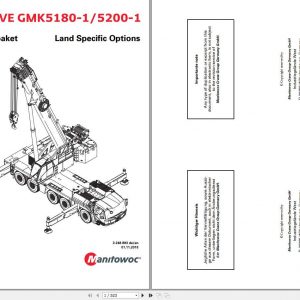 Manitowoc Grove Crane GMK 5180 1 5200 1 3248893 20181101 Land Specific Options Spare Parts Catalog 1