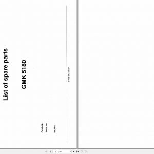 Manitowoc Grove Crane GMK 5180 3008662 20000201 Spare Parts Catalog 1