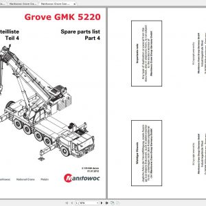 Manitowoc Grove Crane GMK 5220 3179590 20120701 Spare Parts Catalog 1