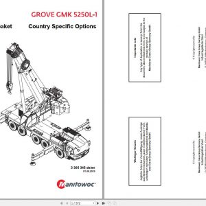 Manitowoc Grove Crane GMK 5250L 1 3305345 20190801 Land Specific Options Spare Parts Catalog 1